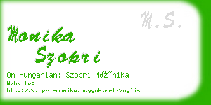 monika szopri business card